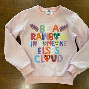 Lola and the Boys Pink Rainbow Sweatshirt Girls Size 10